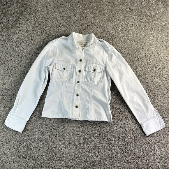 Lauren Jeans Co Ralph Lauren Jacket Womens Medium Denim Utility Button Up READ - Picture 1 of 16